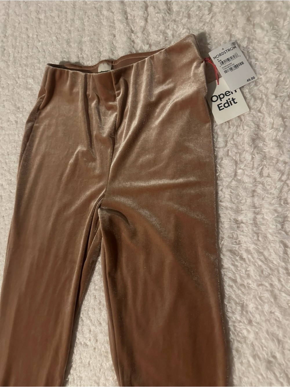 Women's Velvet Pants - color Tan mocha